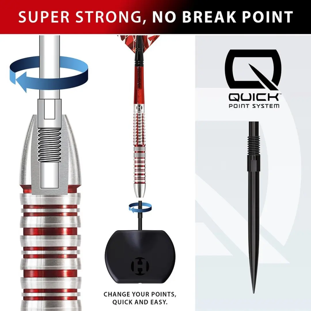 Harrows Damon Heta Series 2 BD85121-QP Darts - 21g - 3 Stuks - Rood/Zilver