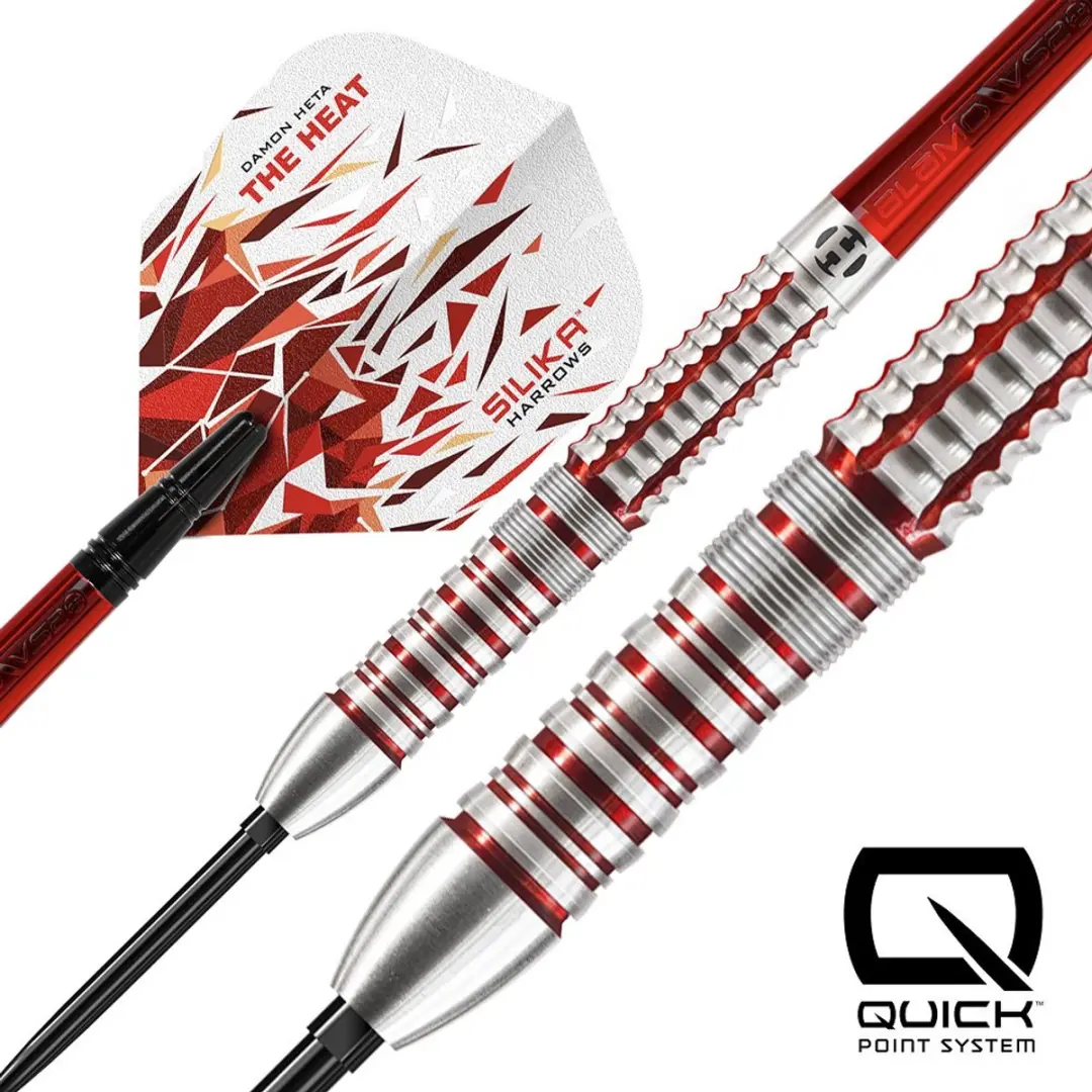 Harrows Damon Heta Series 2 BD85121-QP Darts - 21g - 3 Stuks - Rood/Zilver