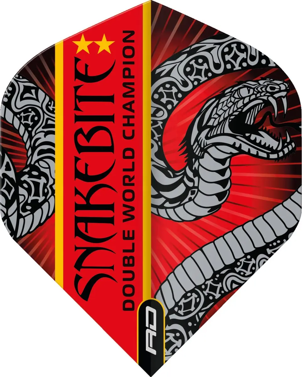 Red Dragon Snakebite Double World Champion Dart Flights - 3 Stuks - Multi - afbeelding 6 van 6