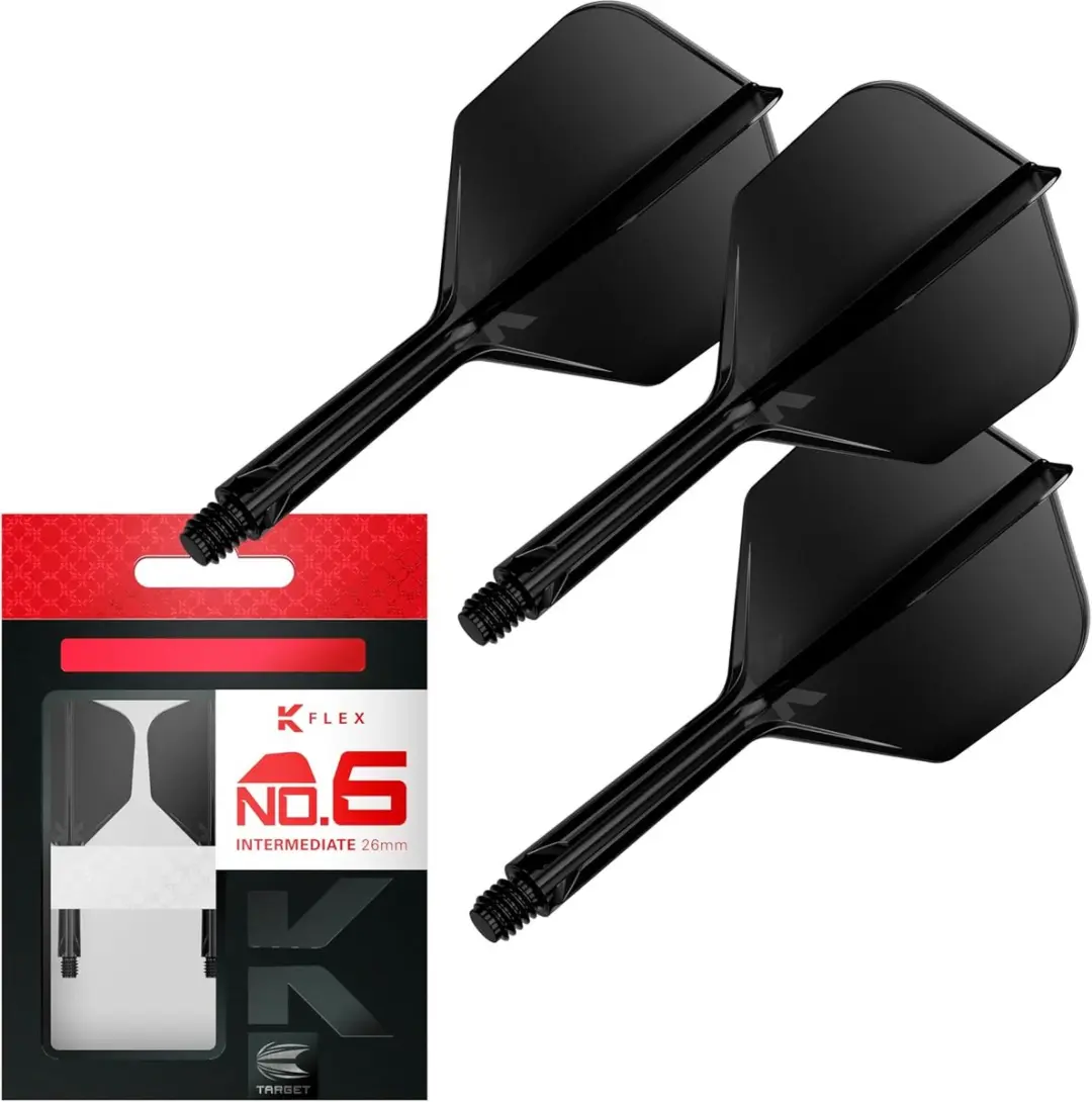 Target K-Flex Black NO6 Dart Flights 3 Stuks