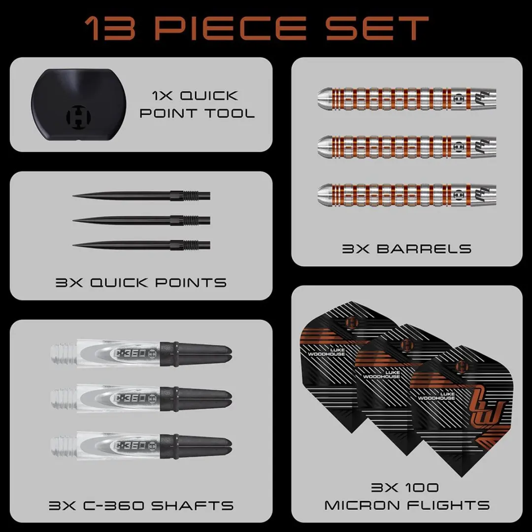 Harrows Luke Woodhouse Series 2 BD86025-QP Darts - 3 Stuks - Brons