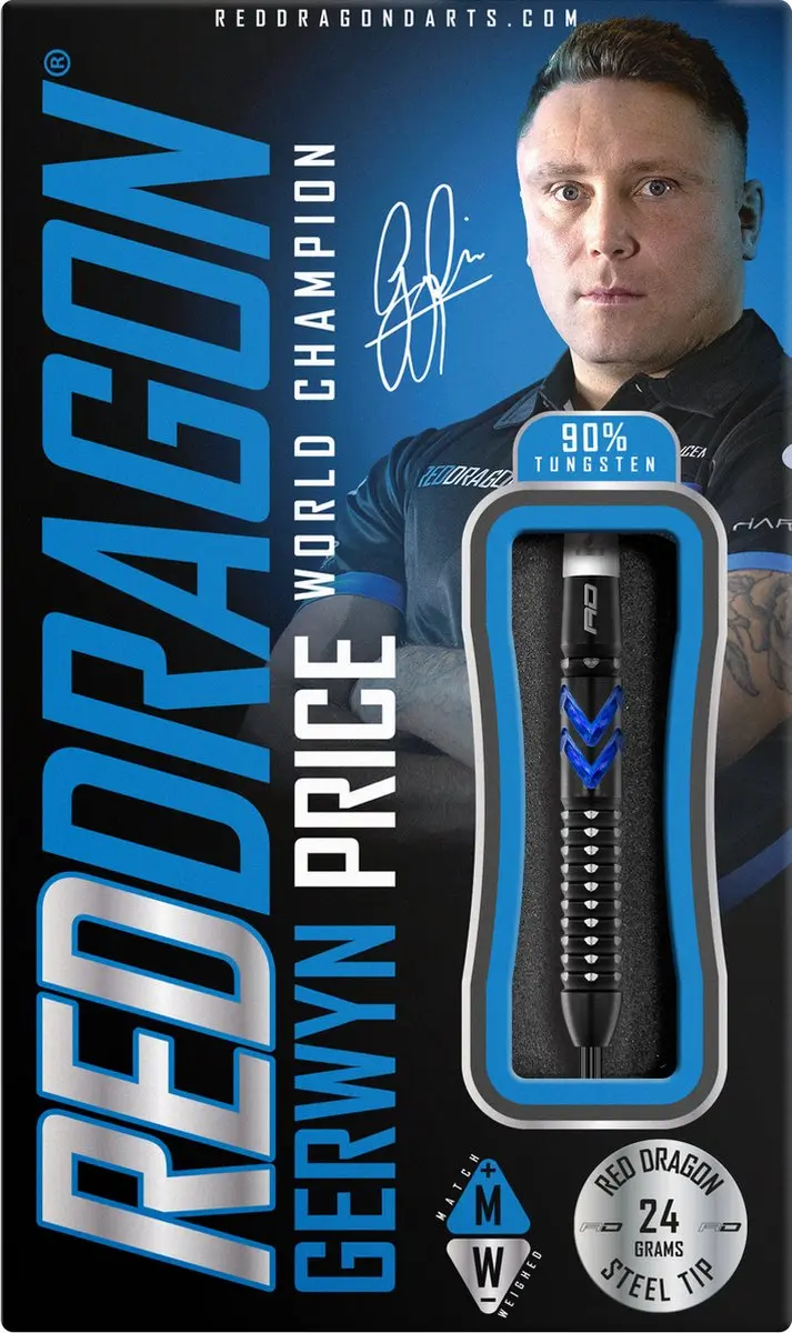 Red Dragon Gerwyn Price Blue Ice SE Dartpijlen 3 Stuks - ZwartBlauw