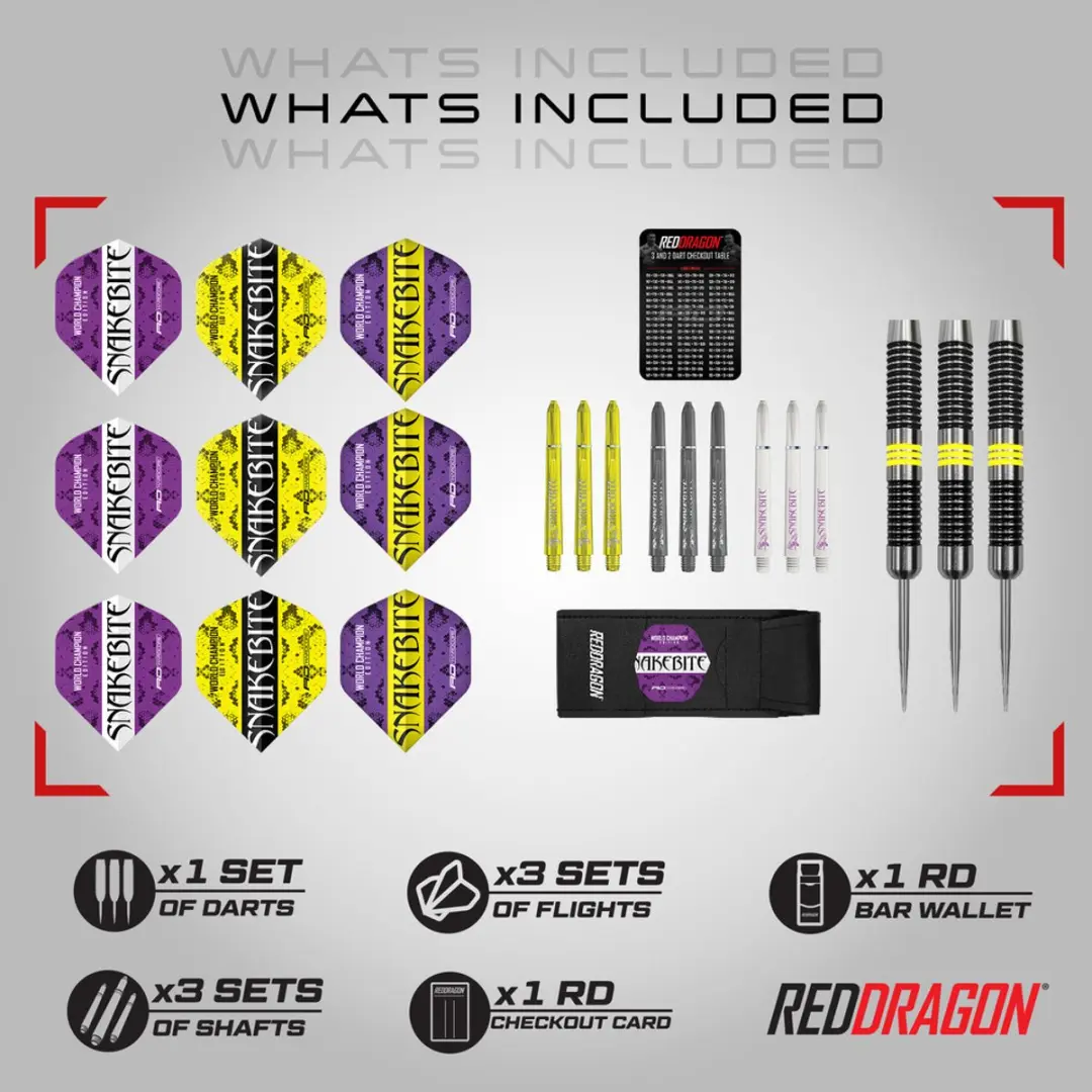 Red Dragon Peter Wright Snakebite Champion Series Dartpijlen - 3 Stuks