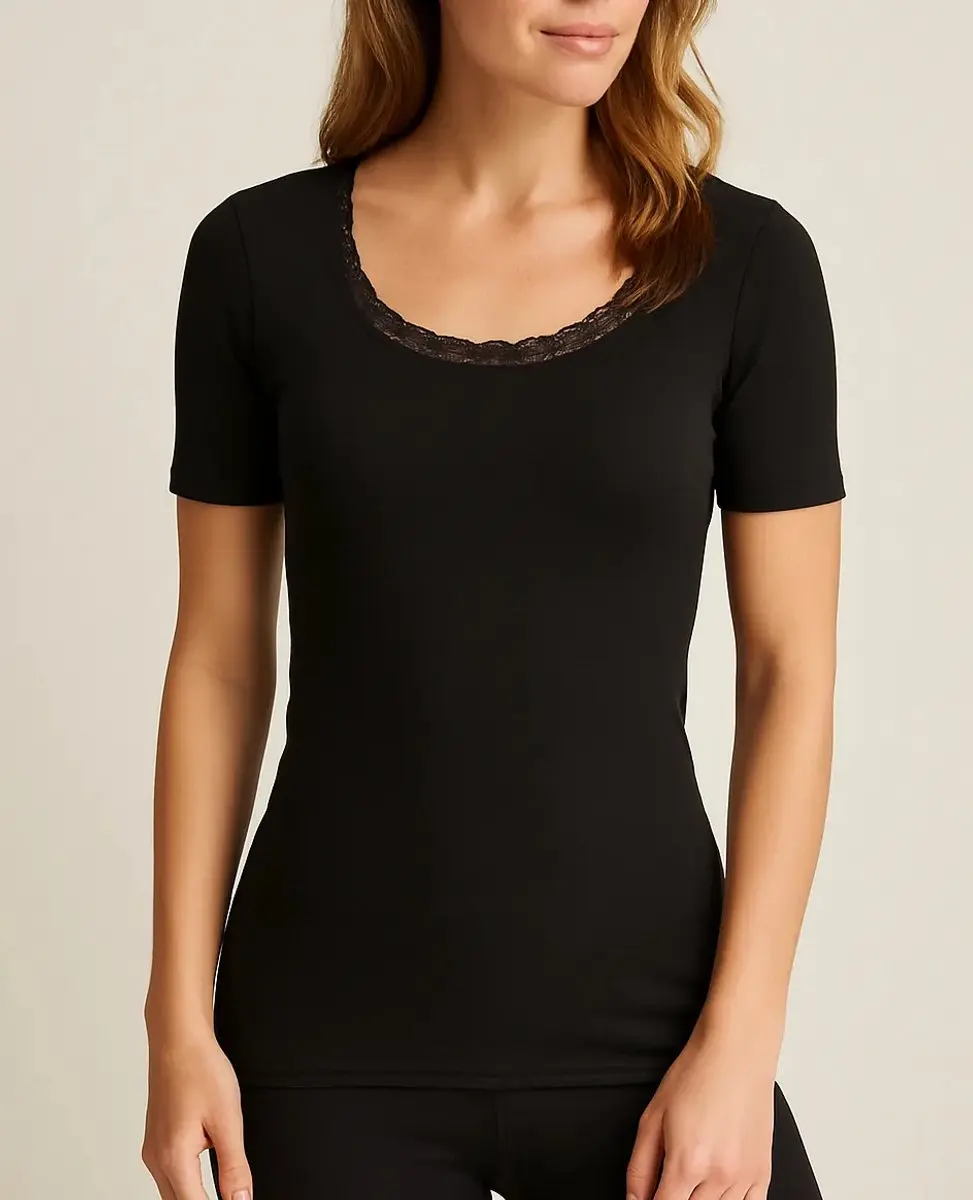 Ten Cate Thermo T-shirt Lace Snow White Dames - Maat S