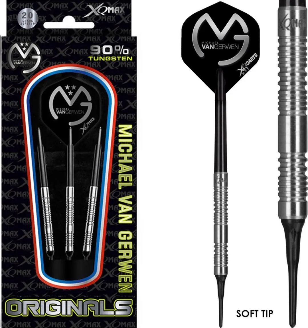 XQMax Michael van Gerwen Softtip Dartpijlen 20g 90% Tungsten