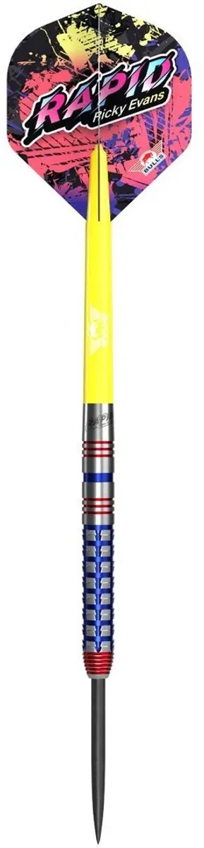 Bull's Ricky Evans Dartpijlen 90% Tungsten 20g - Regenboog - 3 Stuks