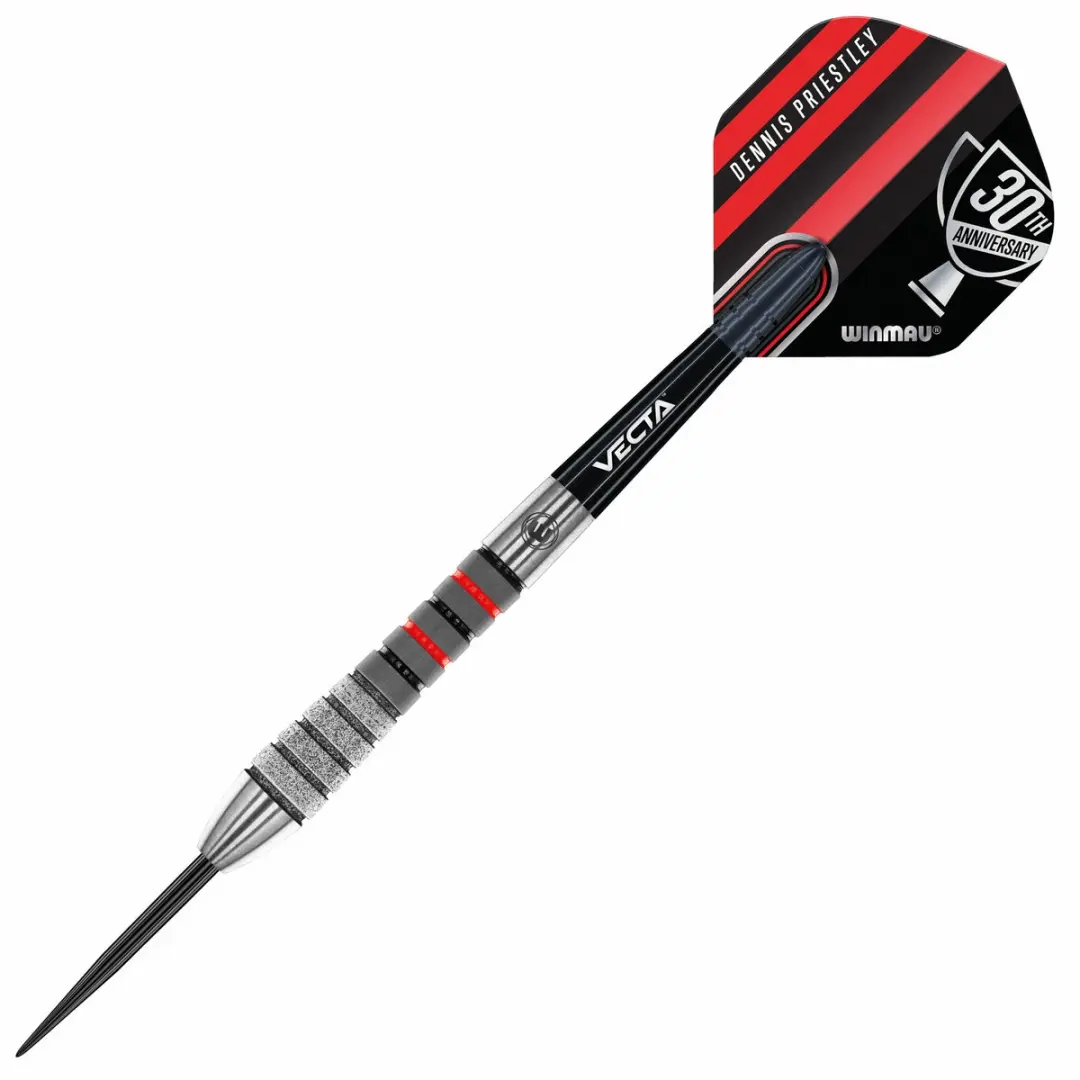 Winmau Dennis Priestley Diamond 30th Anniversary Dartpijlen - 3 Stuks - Grijs/Rood/Zwart