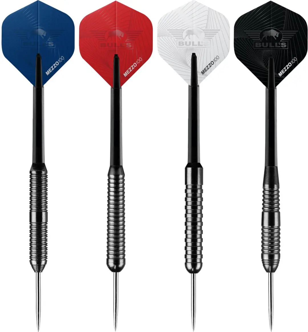 Bull's Bundle of Steel Steeltip Dartset - 4 Stuks (21g/22g/23g/24g) - Zilver