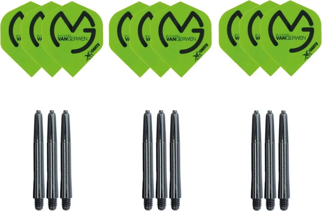 XQMax Michael van Gerwen Dartset Groene Shafts & Flights