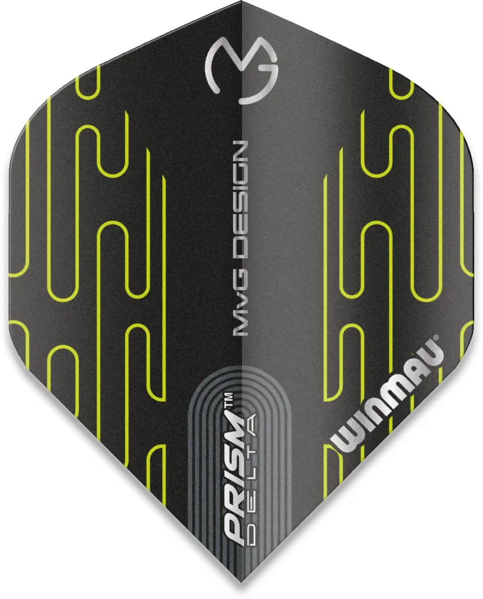 Winmau Prism Delta MVG Dart Flights - 3 Stuks - Zwart/Groen