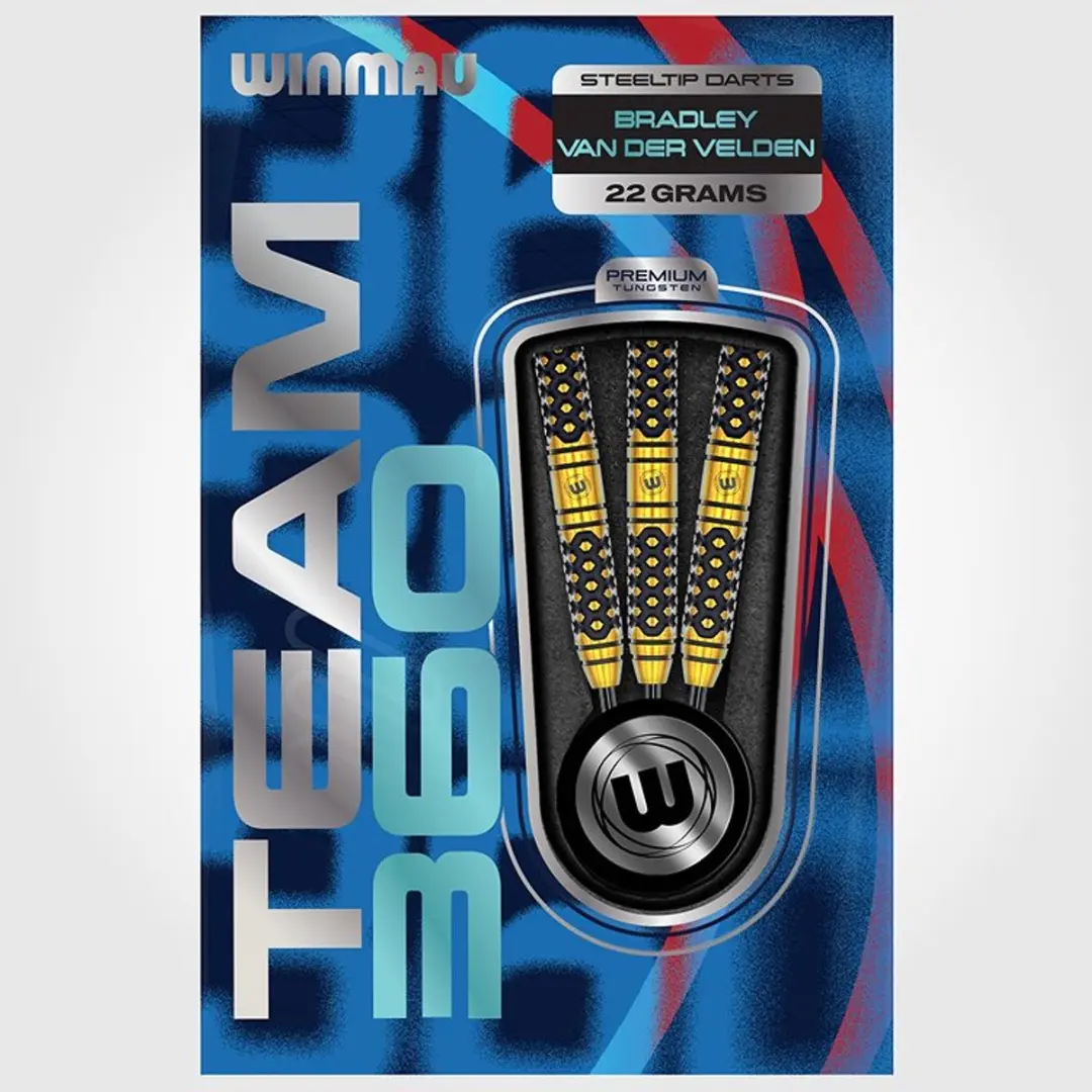 Winmau Team 360 Bradley van der Velden Dartpijlen - 3 Stuks - Goud/Zwart