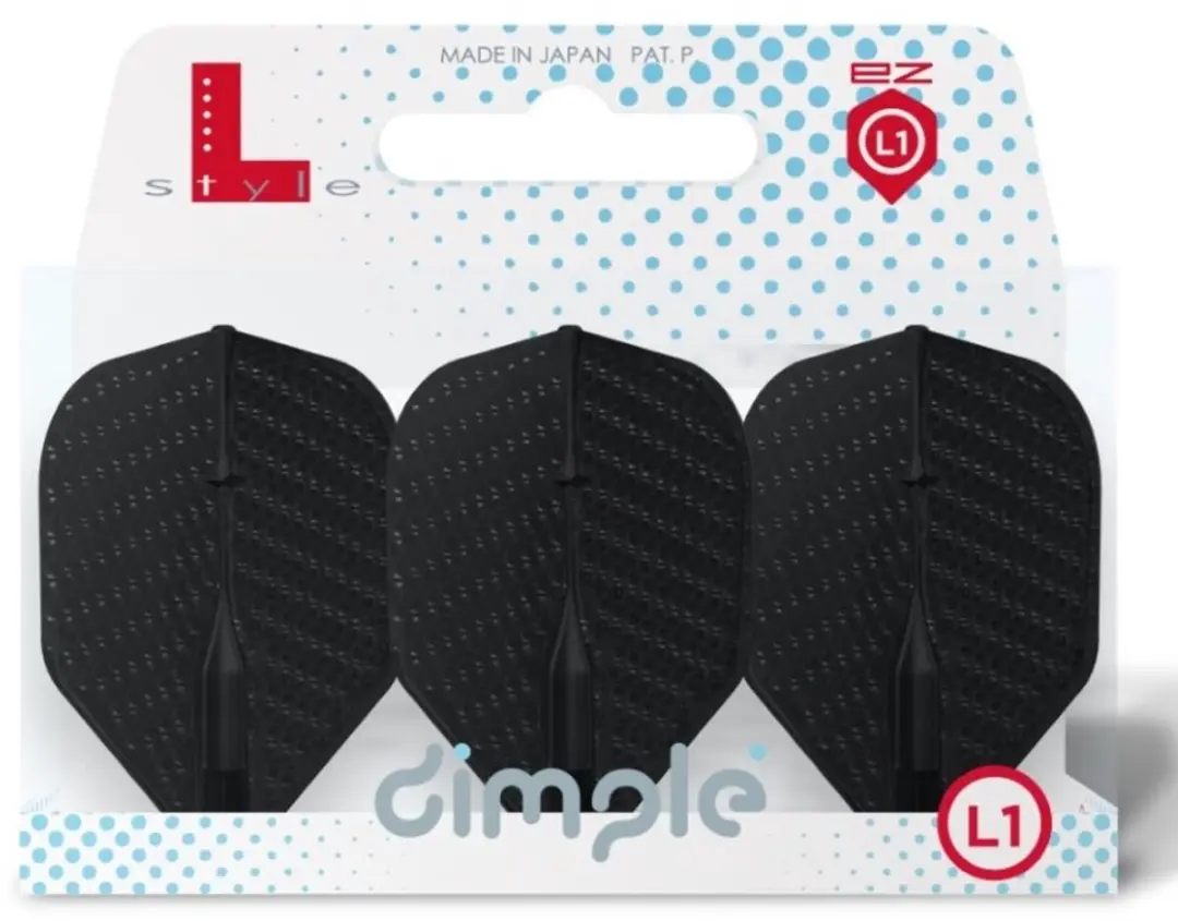 L-Style L1 EZ Dimple Dart Flights - 3 Stuks - Zwart
