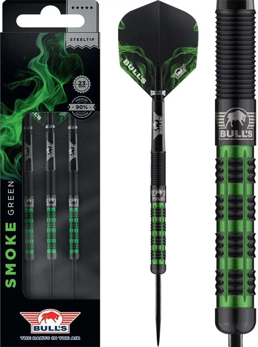 Bull's Smoke Green Dartpijlen 23g - 3 Stuks