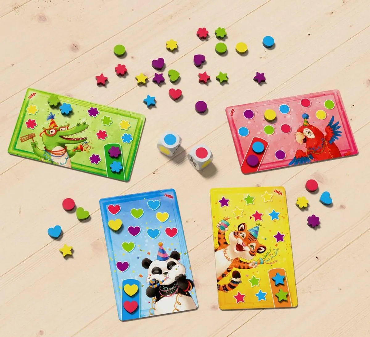 Haba Regenboogrups & Hoera het regent confetti - 2 Spellen - Goud