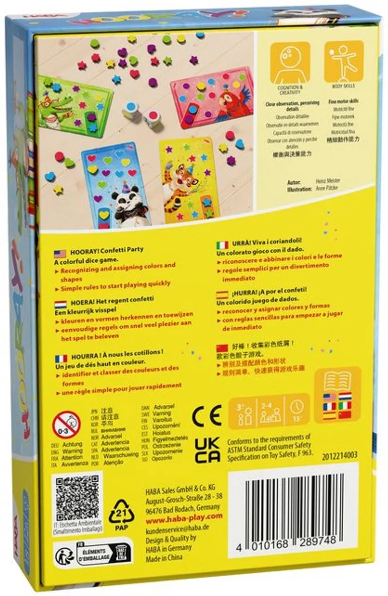 Haba Regenboogrups & Hoera het regent confetti - 2 Spellen - Goud