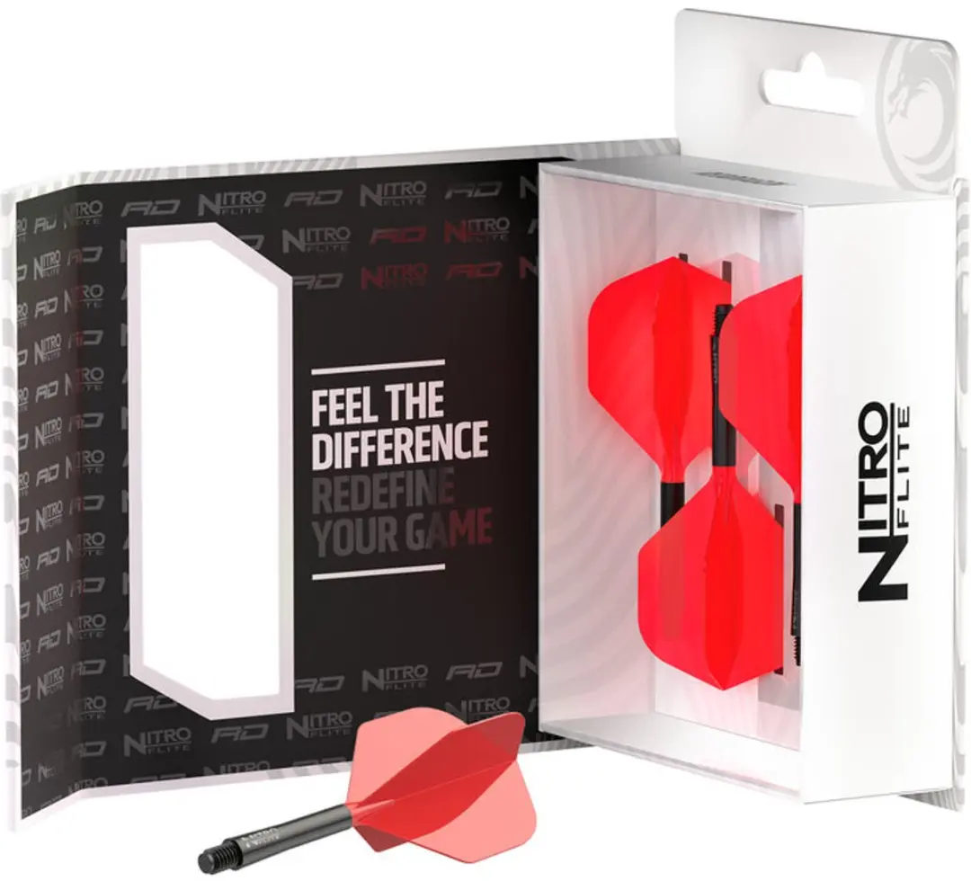 Red Dragon Nitro Flite System X1063 Dartvleugels - 3 Stuks - Rood/Zwart