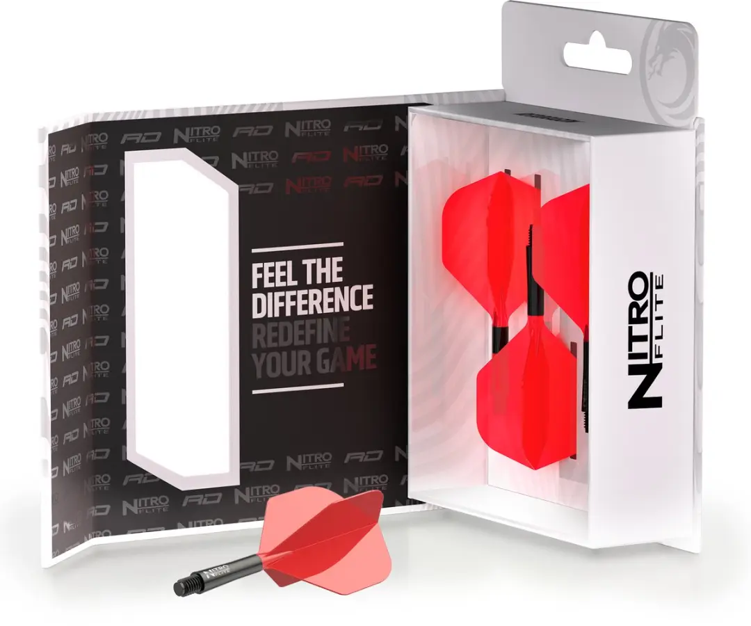 Red Dragon Nitro Flite System X1063 Dartvleugels - 3 Stuks - Rood/Zwart