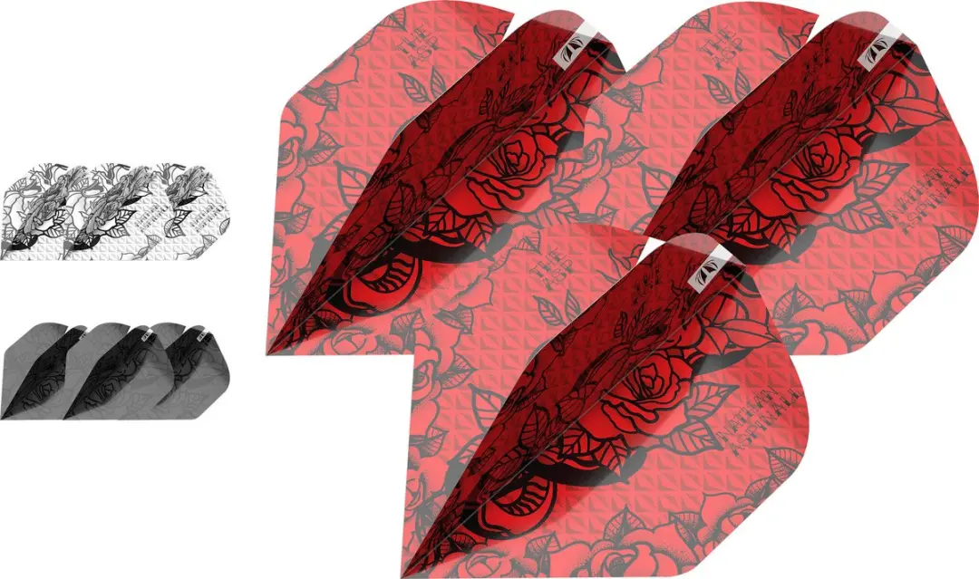 Target Nathan Aspinall 337320 Dart Flights - 3 Stuks - Rood/Wit/Zwart