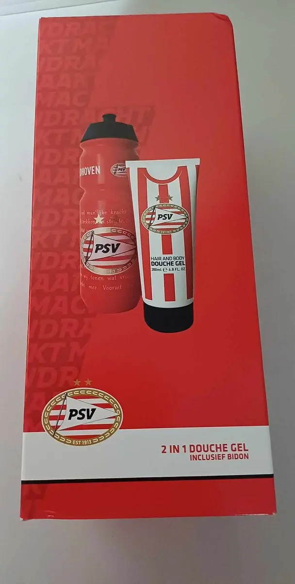 PSV Bidon & Douchegel Geschenkset - 750ml - Rood-wit