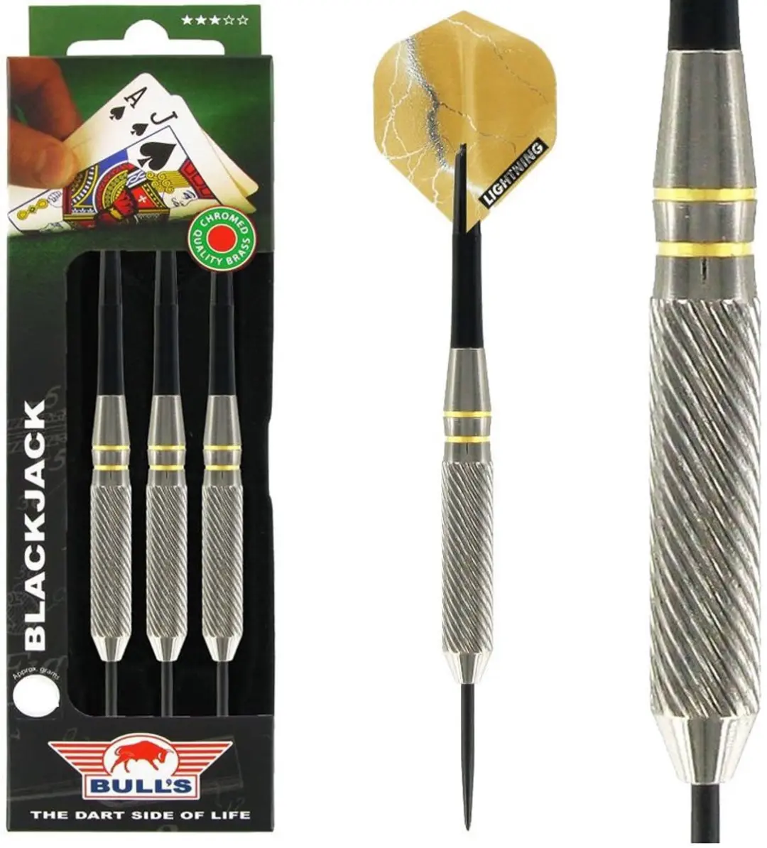 Bull's Black Jack Brass Gold Dartpijlen
