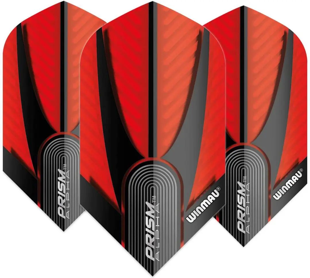 Winmau Prism Alpha Slim Dart Flights - 3 Stuks - Rood/Zwart
