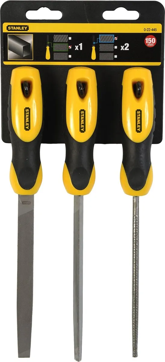 Stanley 3-delige Vijlenset Bastaard 150mm - 0-22-445