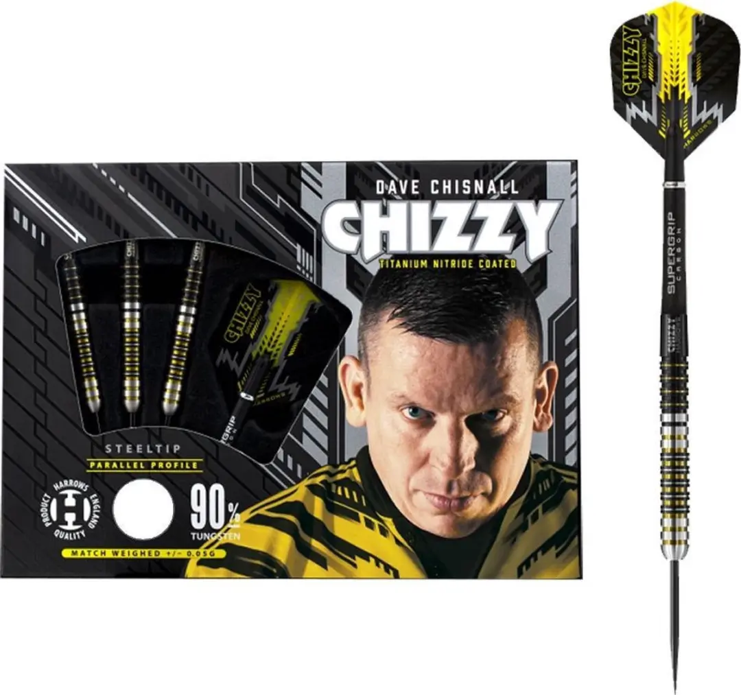 Harrows Chizzy 24gr Tungsten - 3 Stuks - Zwart/Geel/Zilver