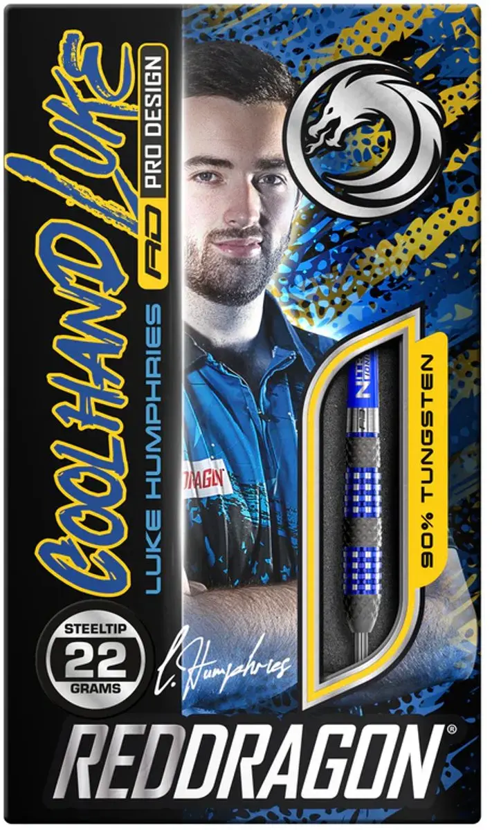 Red Dragon Luke Humphries TX2 Atomised 90% Dartpijlen - 3 Stuks - Blauw/Goud