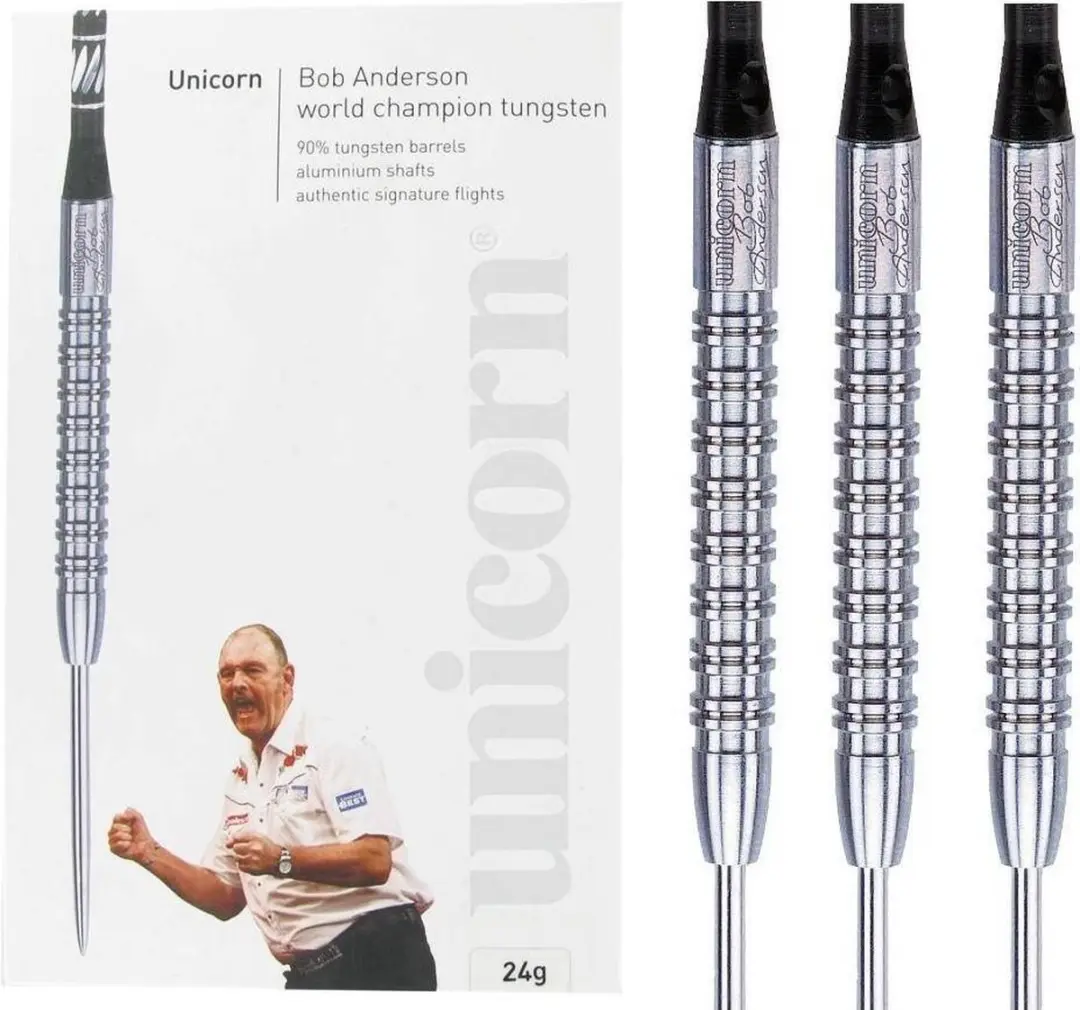 Unicorn Purist World Champion Bob Anderson 90% Tungsten Dartpijlen - 3 Stuks