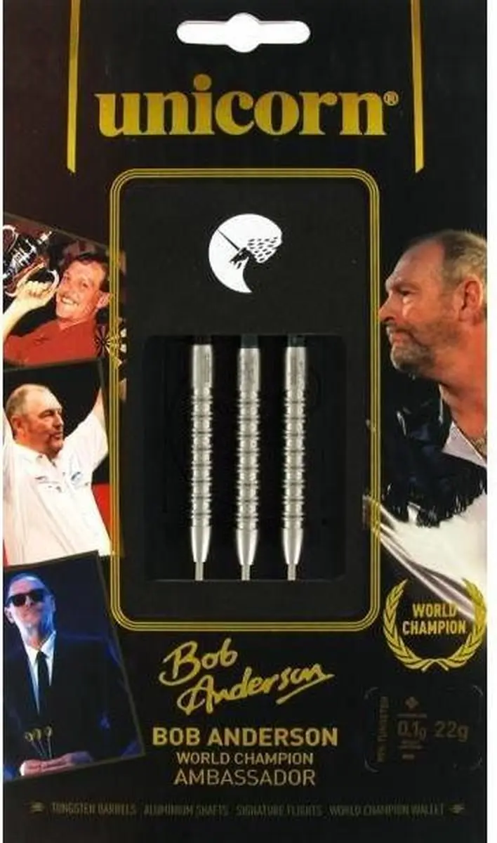 Unicorn Purist World Champion Bob Anderson 90% Tungsten Dartpijlen - 3 Stuks