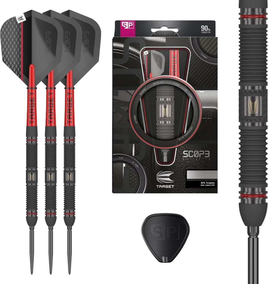 Target Darts Scope Steel Tip Dartset - 3 Stuks - Barrel 01 90% Wolfraam