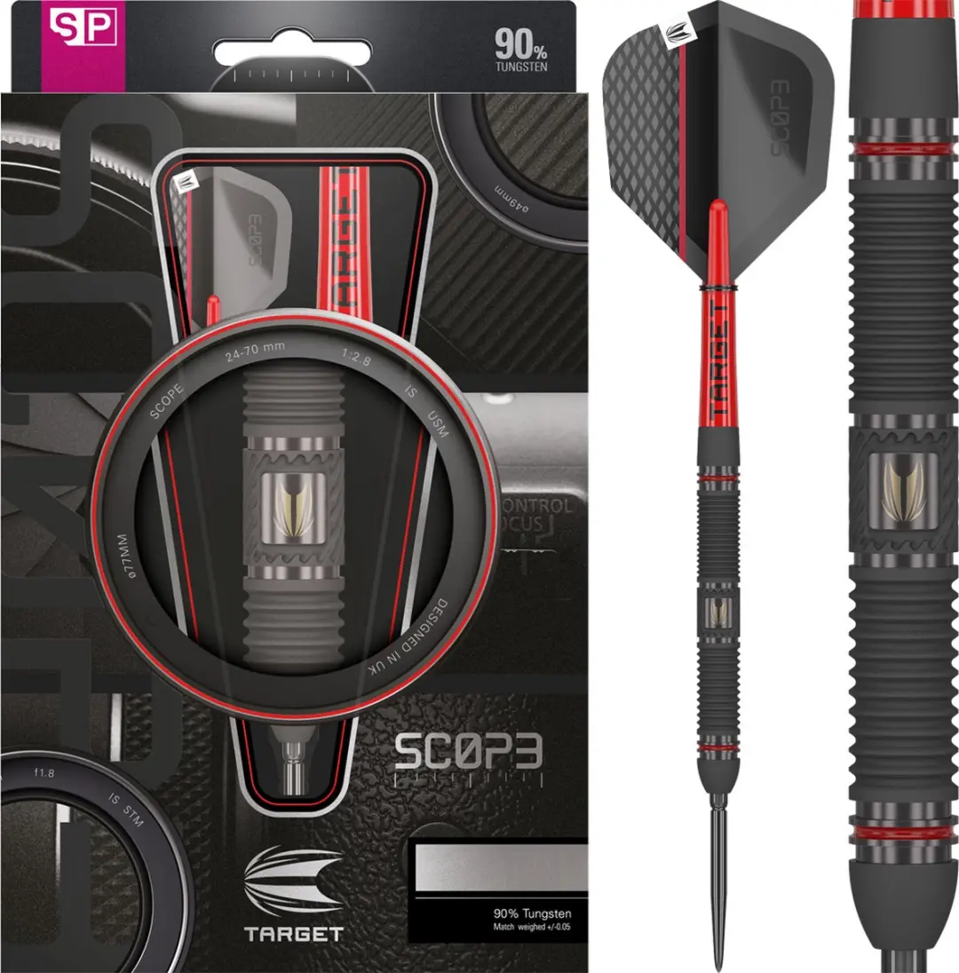 Target Darts Scope Steel Tip Dartset - 3 Stuks - Barrel 01 90% Wolfraam