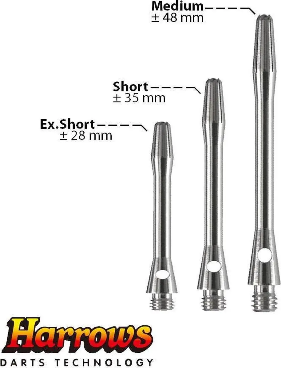 Harrows Aluminium Shaft Medium 191270 - 3 Stuks