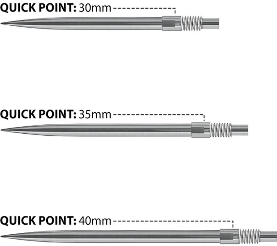 Harrows Quick Points Silver 35mm - 3 Stuks