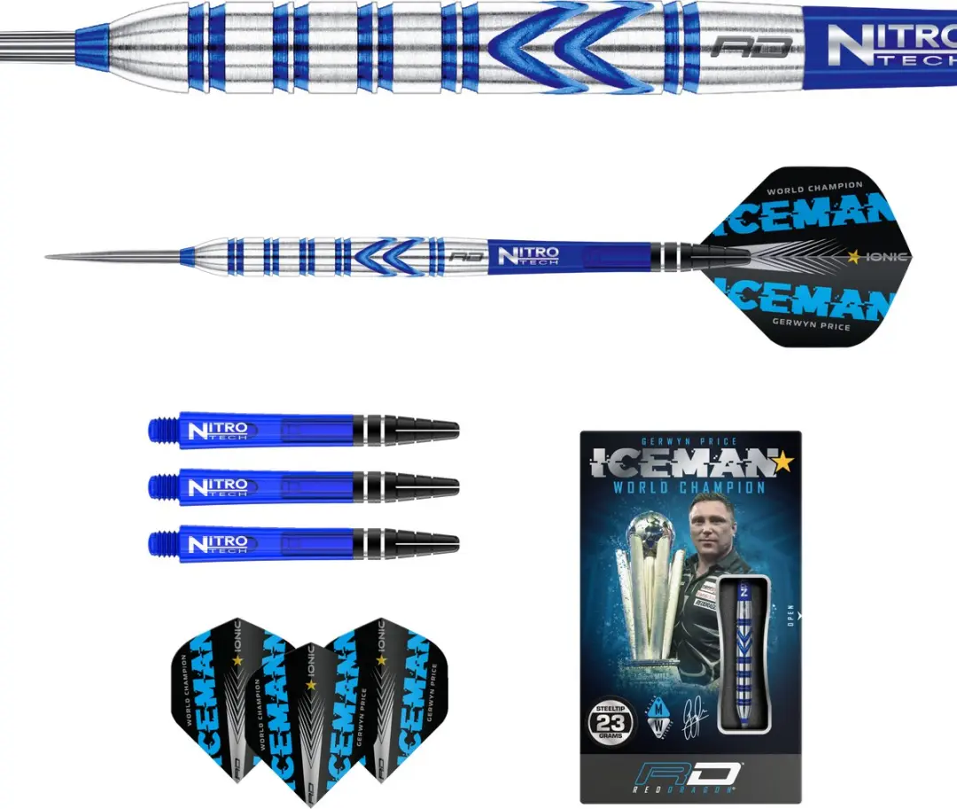 Red Dragon Gerwyn Price 90% Dartpijlen - 3 Stuks - ZilverBlauw