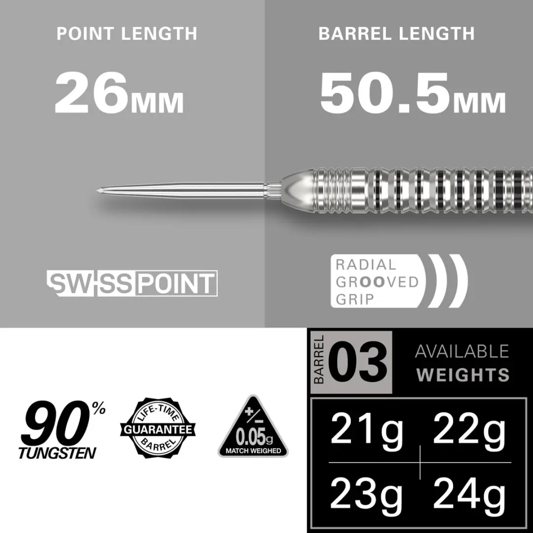 Target EXO Edition 90% Tungsten Darts Set - Barrel 03 - 21G - 3 Stuks