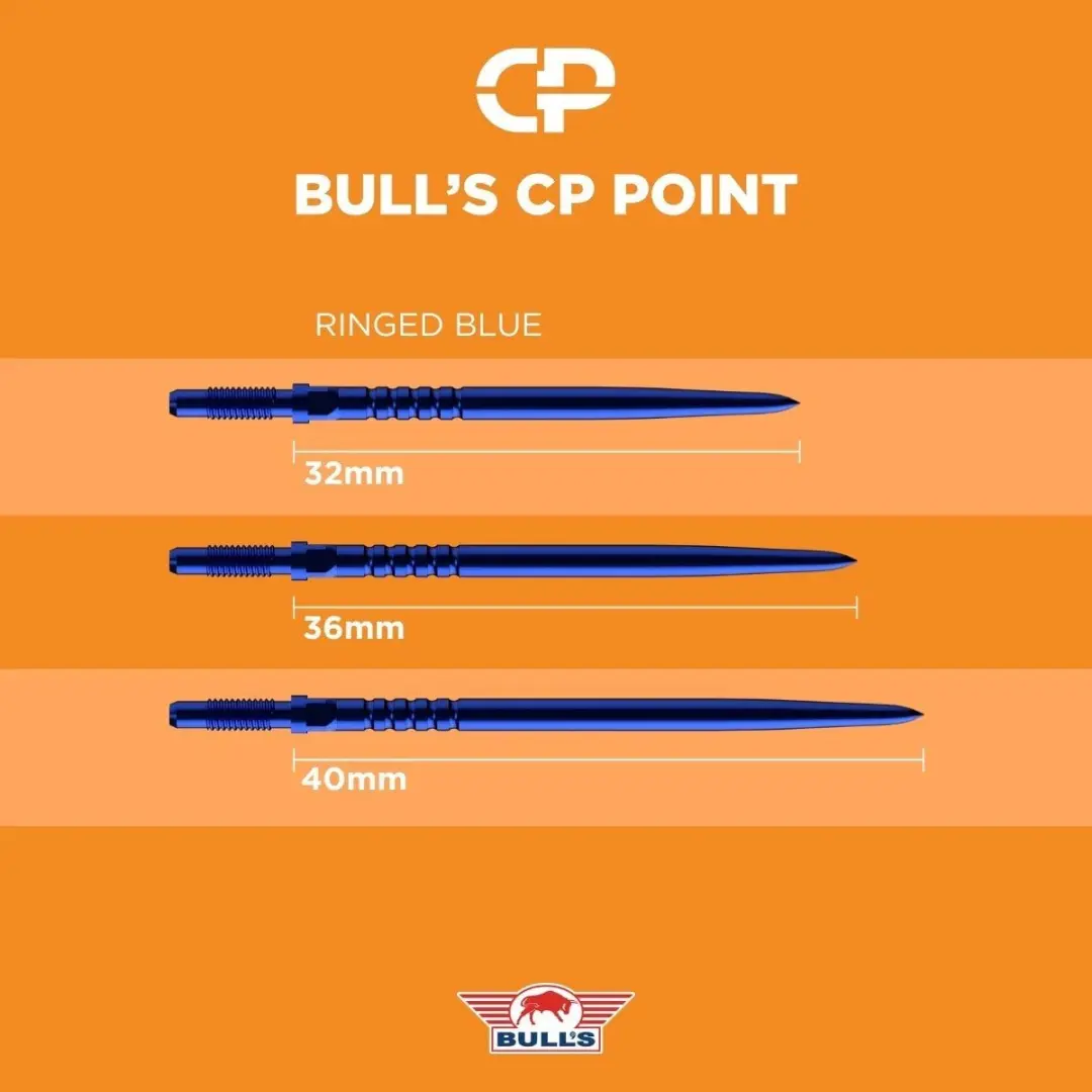 Bull's Convertible Points Ringed Grip 40mm - BU-57715 - Blauw - 3 Stuks