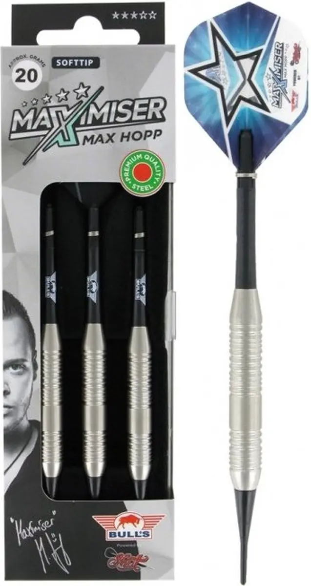 Bull's Max Hopp Softtip Dartpijlen 20g - 3 Stuks