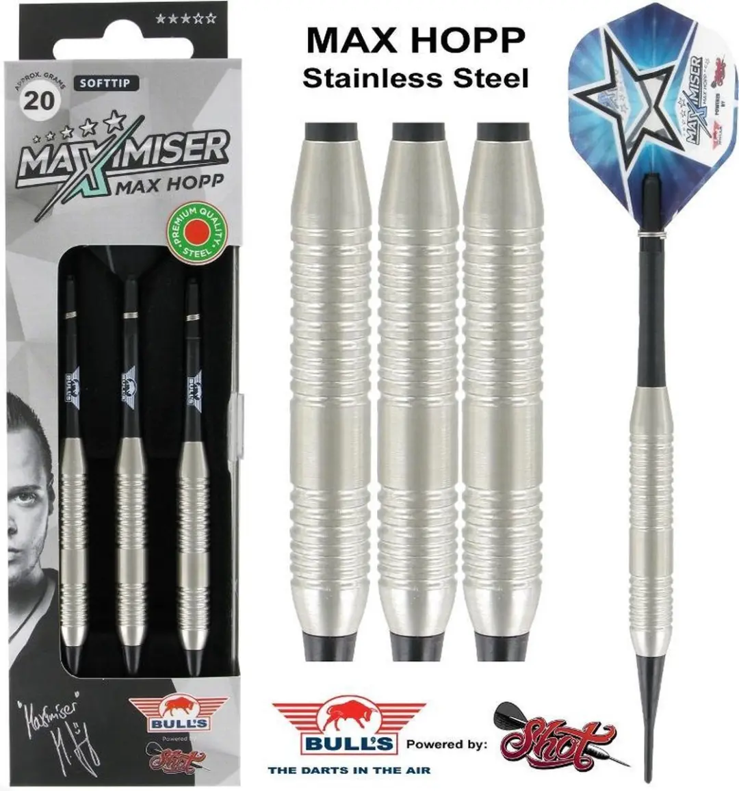 Bull's Max Hopp Softtip Dartpijlen 20g - 3 Stuks