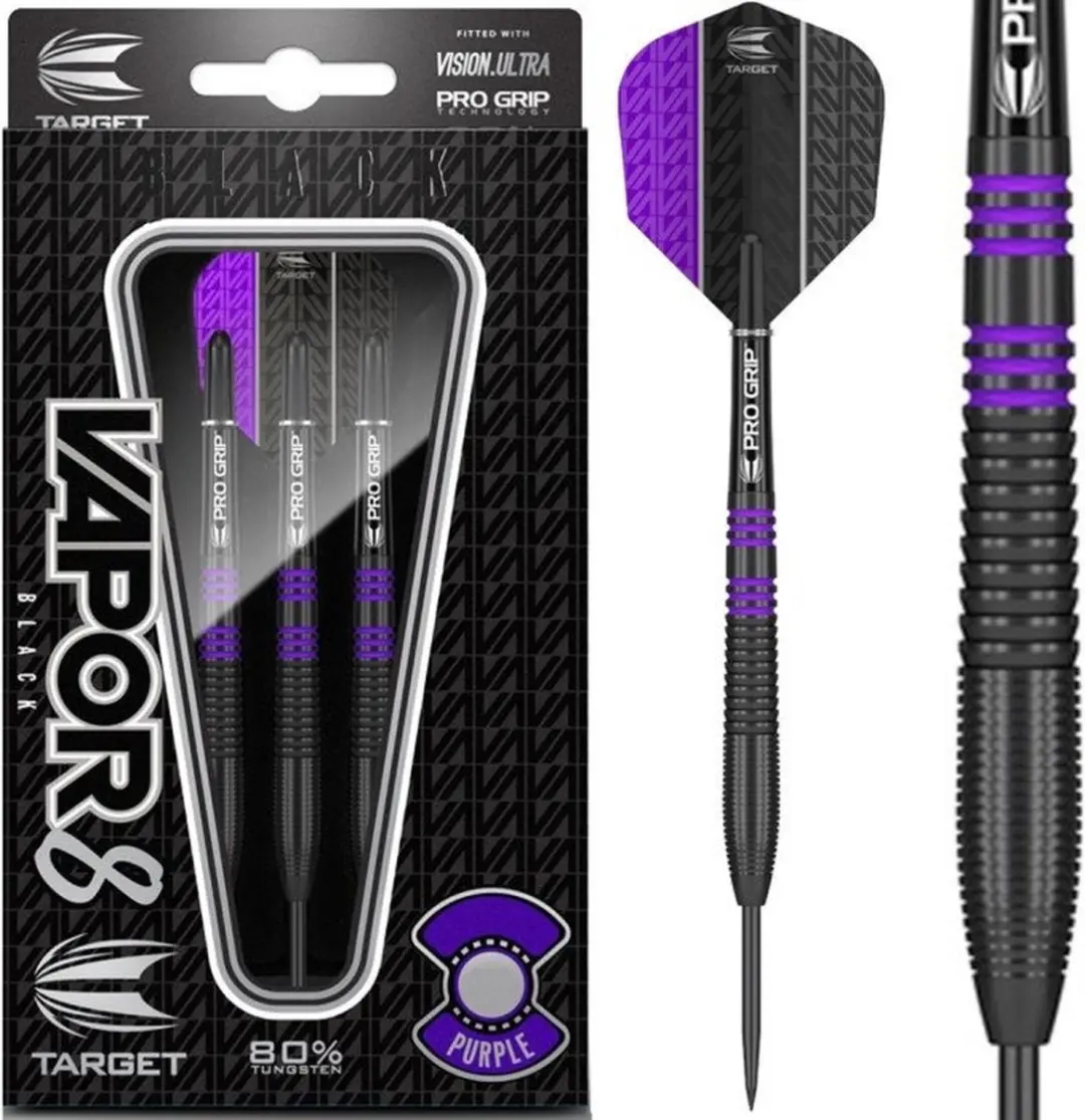 Target Vapor-8 Dartpijlen 21g - 3 Stuks - Zwart