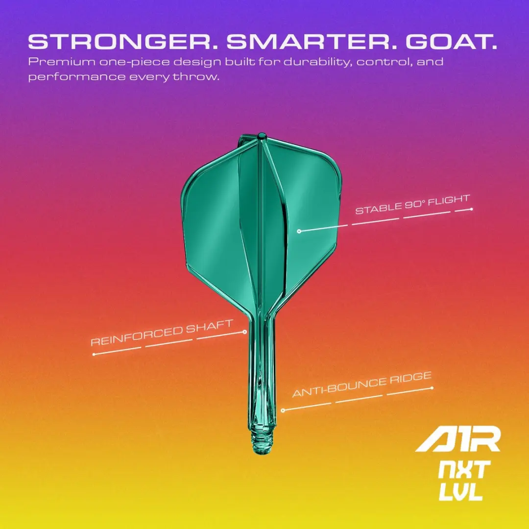 goat Air Green Clear NO6 Dart Flights - 3 Stuks