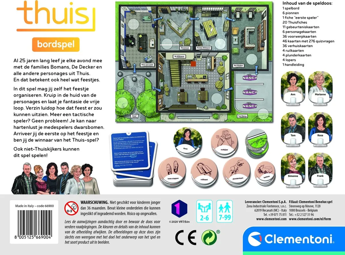 Clementoni Thuis Nieuwe Editie Bordspel - 2-6 Spelers