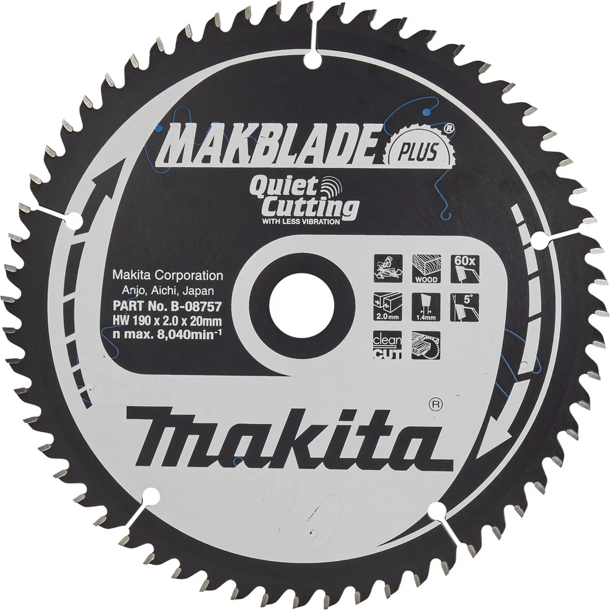 Makita B-08757 Afkortzaagblad Hout 60T