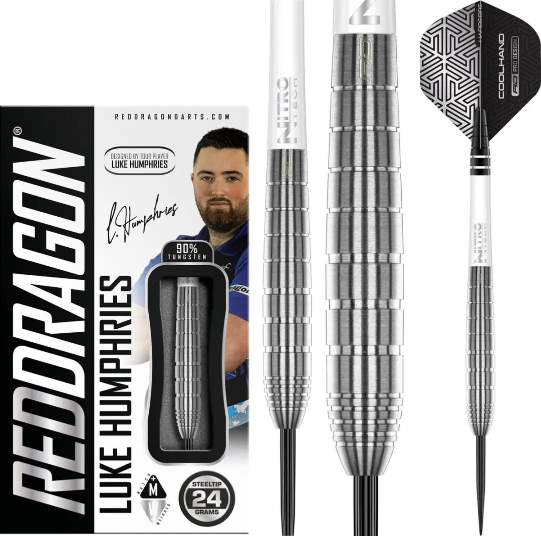 Red Dragon Luke Humphries TX1 90% Dartpijlen - 3 Stuks - Zilver