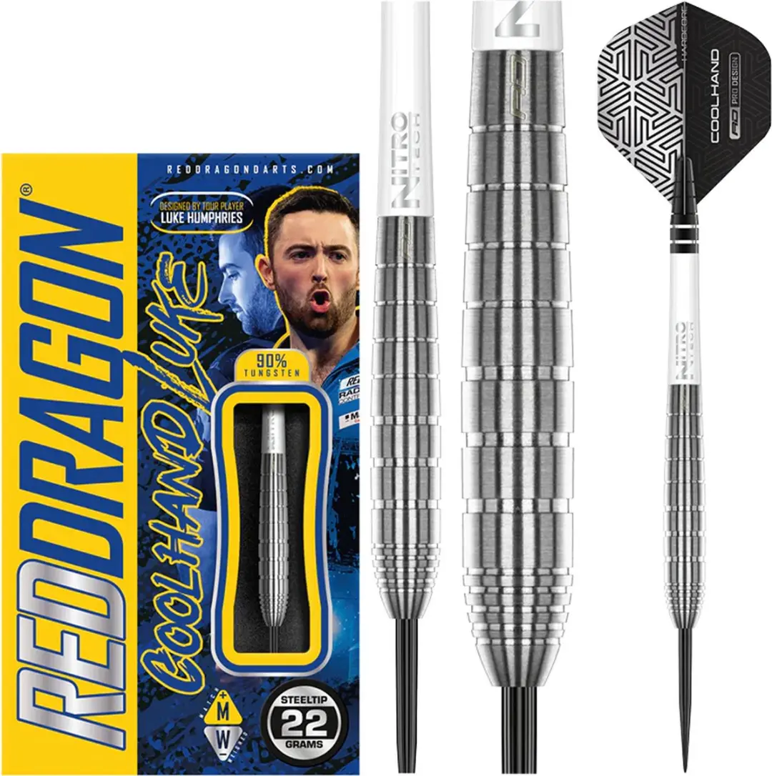 Red Dragon Luke Humphries TX1 90% Dartpijlen - 3 Stuks - Zilver - afbeelding 6 van 6