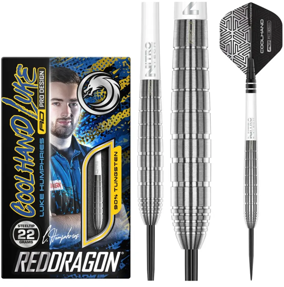 Red Dragon Luke Humphries TX1 90% Dartpijlen - 3 Stuks - Zilver
