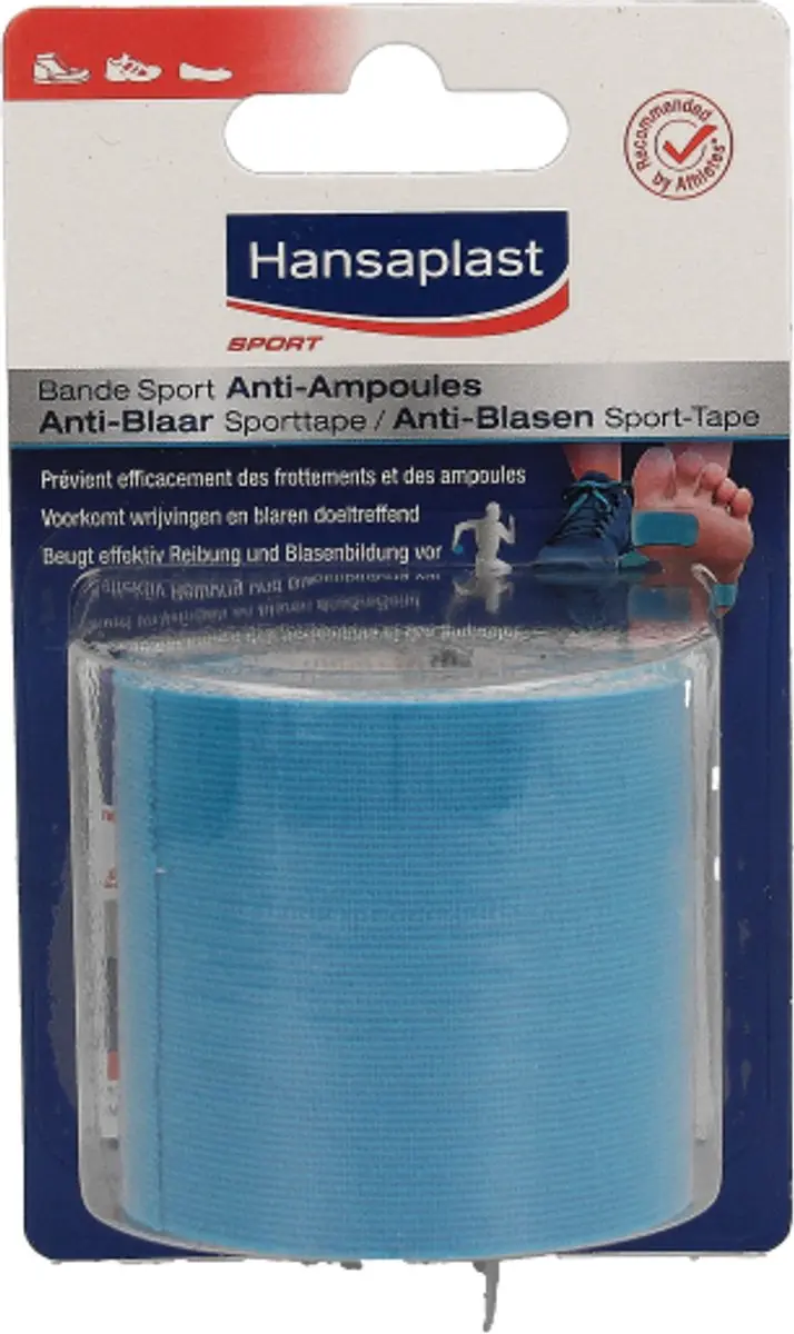 Hansaplast Anti Blaar Sporttape 5cm x 2,5m - Blauw - afbeelding 6 van 6