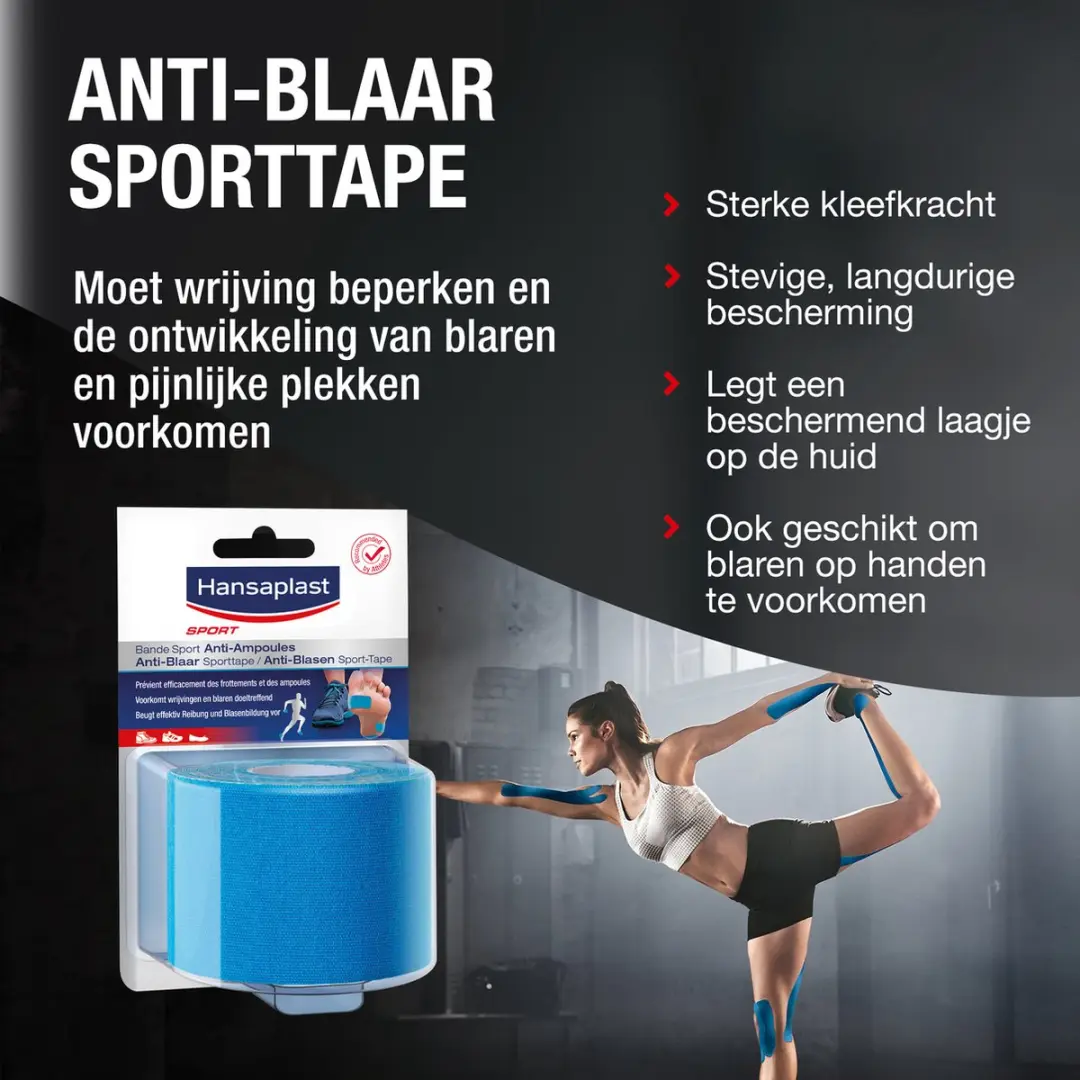 Hansaplast Anti Blaar Sporttape 5cm x 2,5m - Blauw