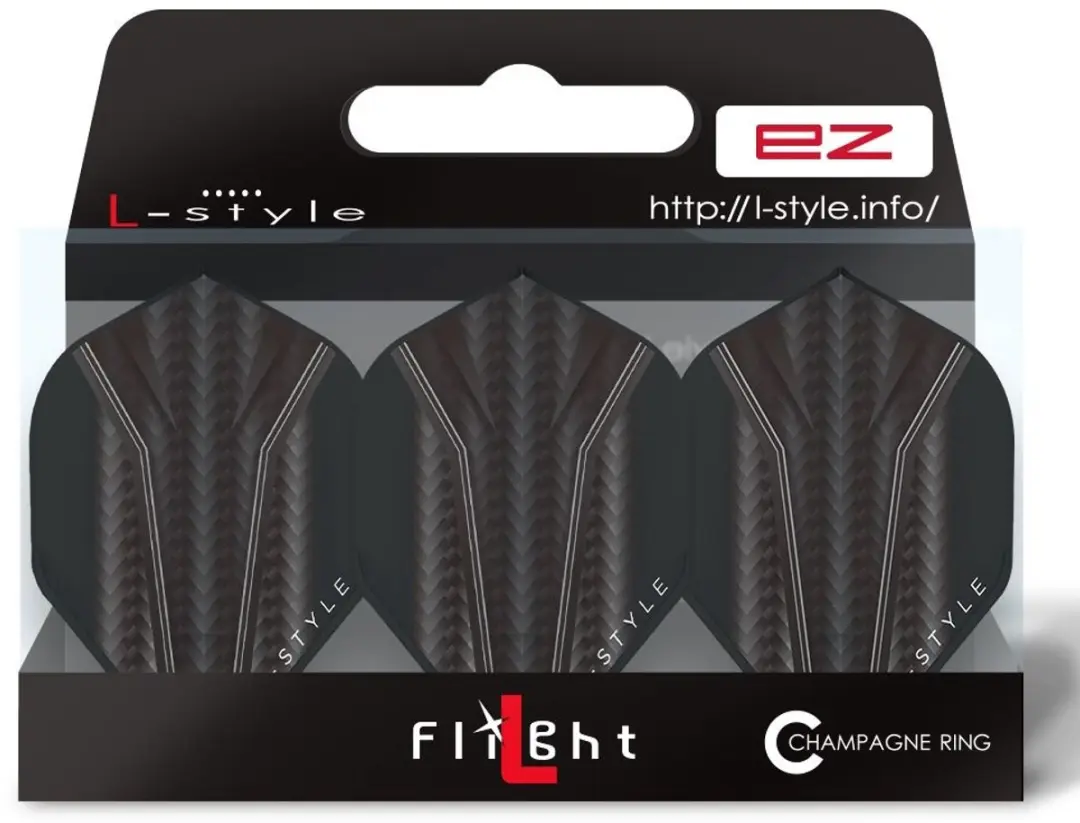 L-Style Champagne L1 EZ Standard Inception Black Dart Flights FL1002 - 3 Stuks
