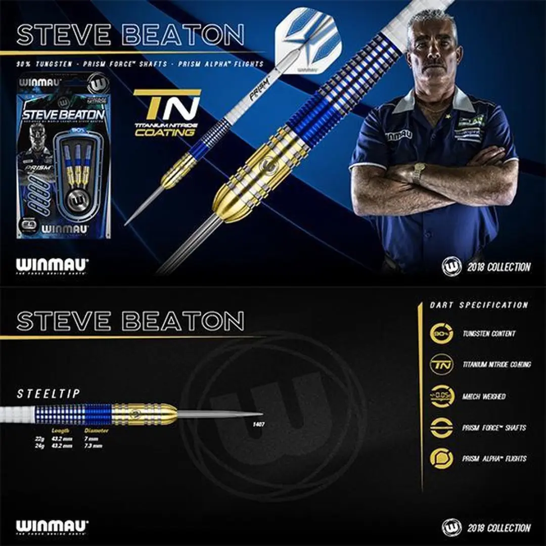 Winmau Steve Beaton 90% Dartpijlen - 3 Stuks - afbeelding 6 van 6